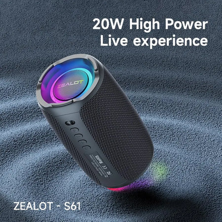Zealot-S61 Portable Bluetooth Speaker &ndash; Dual Diaphragm Bass