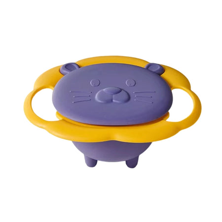 360-Degree Rotating Gyro Bowl for Kids &ndash; Fun Lion Design PURPLE