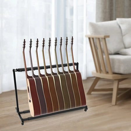 Freestanding Guitar Rack for 9 Guitars &ndash; Adjustable Foot Pads GERMANY