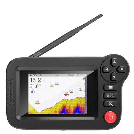 Smart Fish Finder - Portable &amp; Accurate Depth Finder for Dock, Shore, or Bank Fishing black