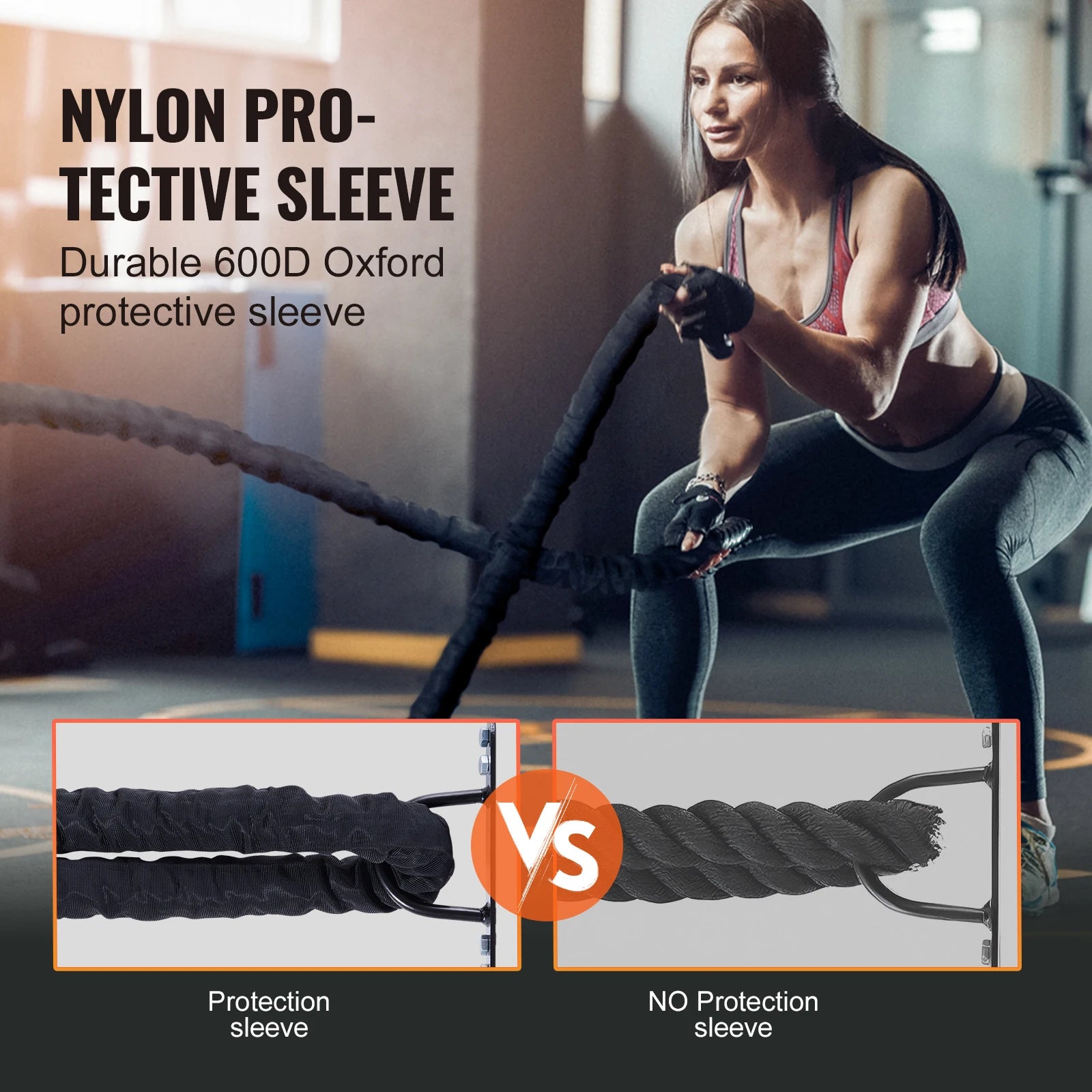 SucceBuy Battle Rope Polyester Exercise Rope Battle Exercise Equipment ...