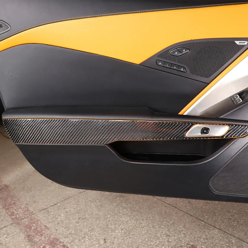 Mjuk kolfiber dörrhandtags panelöverdrag för Corvette C7