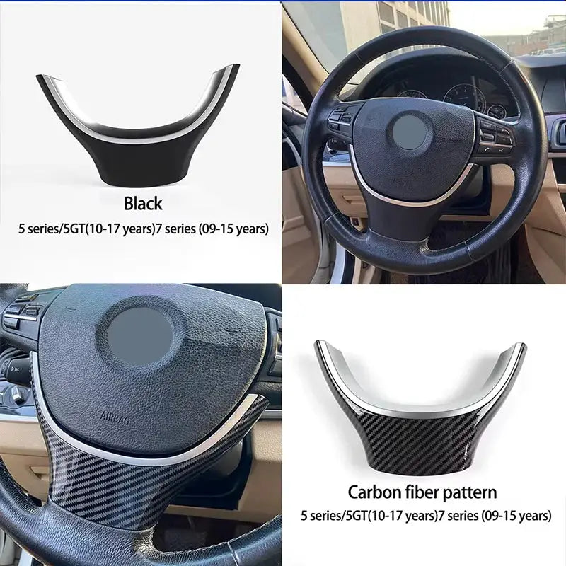 LHD RHD Car Interior Chromed Steering Wheel Decoration Cover Panel Trim for BMW 5 Series F10 F11 520 523 525 7 Series F01 730 by InterCyprus Trading Ltd