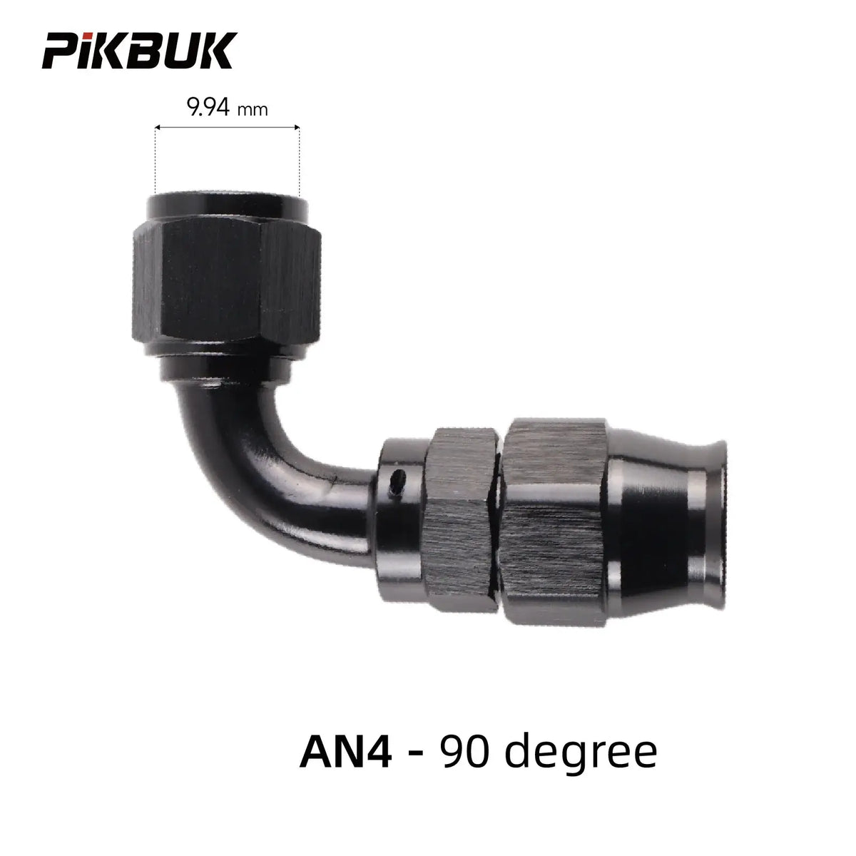 PIKBUK AN4/6/8/10 PTFE Oil Fuel Line Swivel Fitting 0-180 Degree Hose End Adaptor Assembly Kit Black by InterCyprus Trading Ltd