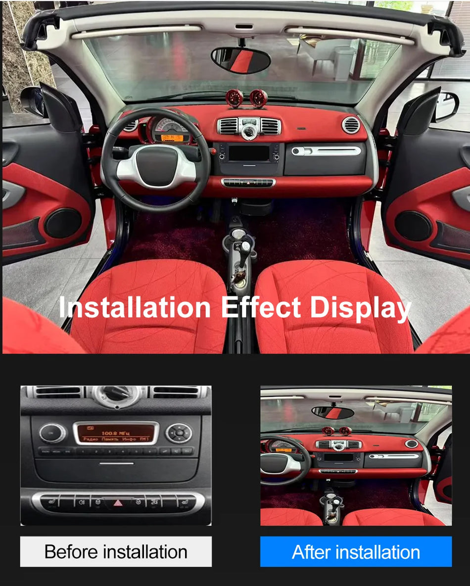 Radio samochodowe Android 15 z Apple Carplay do Smart Fortwo 451 2010-2015, odtwarzacz multimedialny z nawigacją GPS