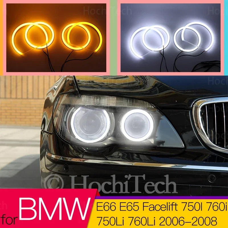 Dvigubi switchback LED angelų akys žiedai BMW E65 E66