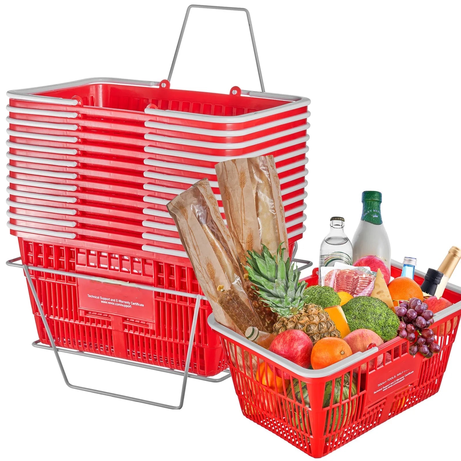 SucceBuy 12PCS Shopping Baskets 21L Plastic &ndash; Eco Friendly