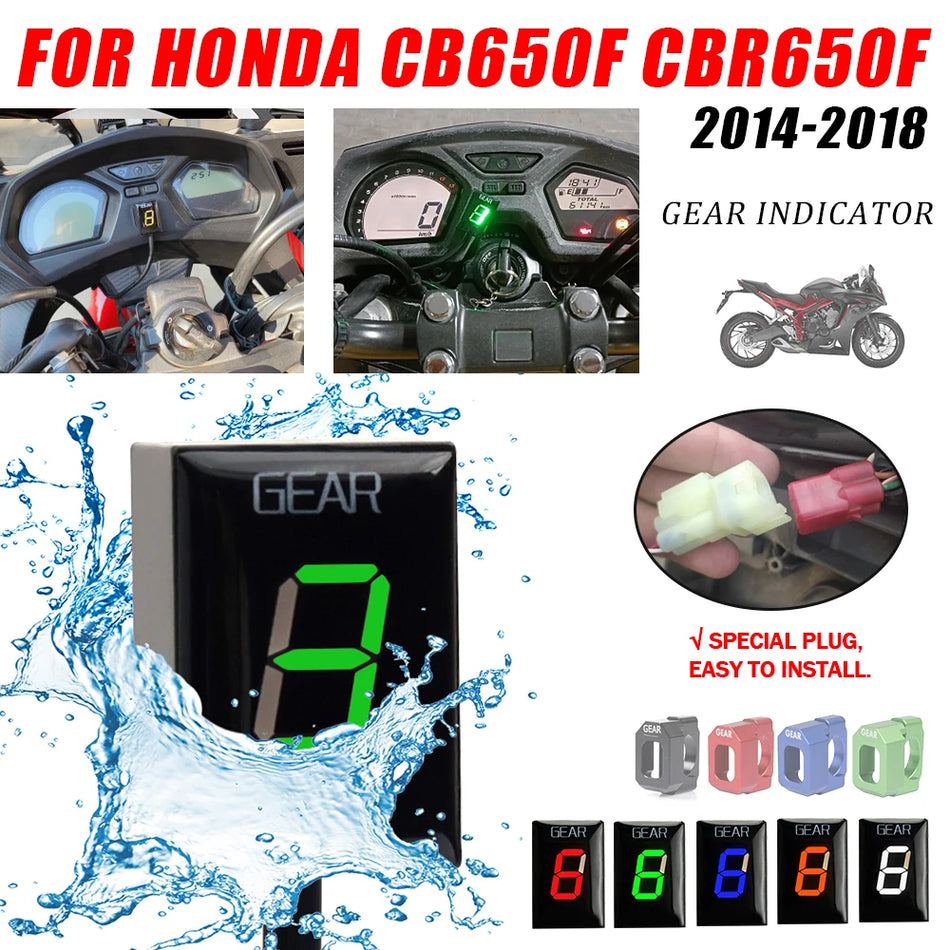 Honda CBR650F Gear Indicator LED Display, ECU Mount, Speed Gear Meter for 2014-2018