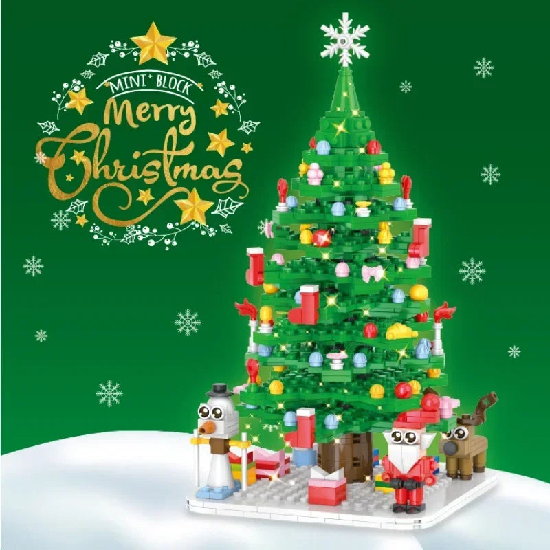 Toylinx Świąteczne Klocki Budowlane Mikołaj Renifer Pudełko Prezentowe