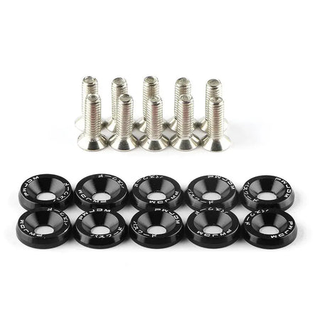 10Pcs/Set M6 * 20mm JDM Bumper Fender Washer Kit Engine Bay Dress Up Bolts Fasteners Aluminum Concave Hex Screws by InterCyprus Trading Ltd