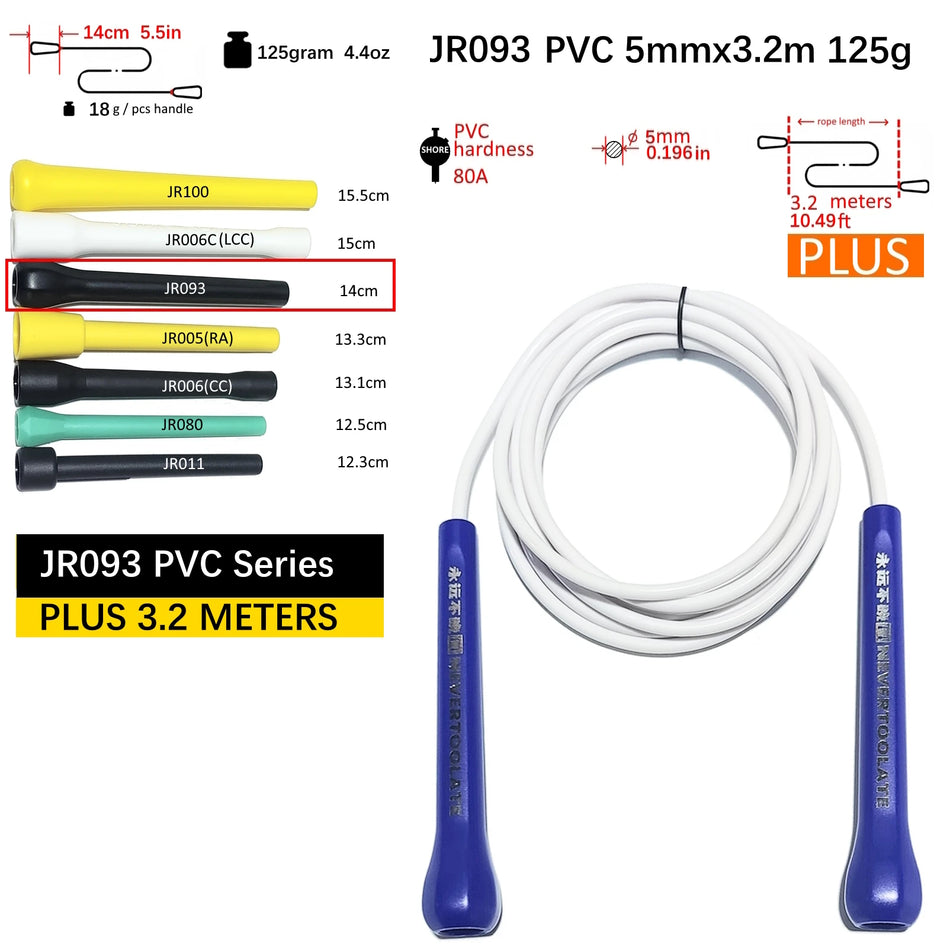 Corda de Saltar 5mm TPU PVC 3.2m, Velocidade Double Under para Fitness CrossFit