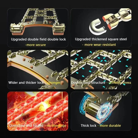 Anti-Skid Iron Car Tire Snow Chains &ndash; 165-195mm Tire Width