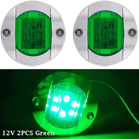 Dual 12V LED Boat Navigation Lights - Waterproof Marine Signal Lamps Green / CN (Origin)