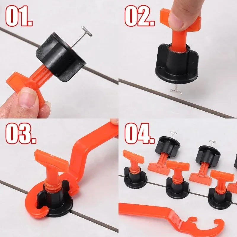 46Pcs Ceramic Floor Tile Leveling Kit &ndash; Easy Leveling