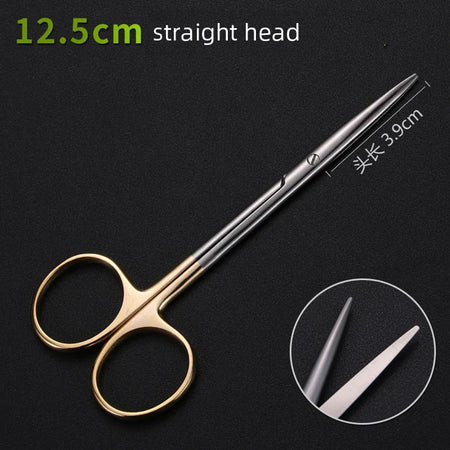 Dental Ophthalmic Blunt Scissors - Versatile Nasal Tool Brushed Chrome