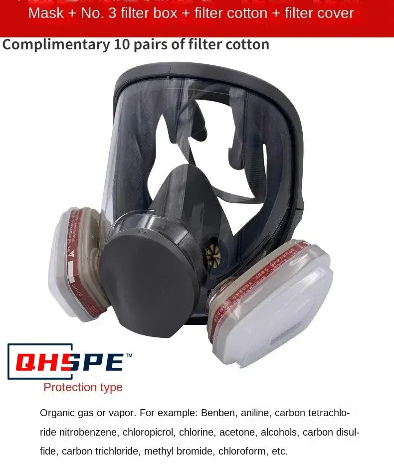 Anti-Fog 6800 Gas Mask &ndash; Full Face Safety For Painting 17 in 1 Set 1