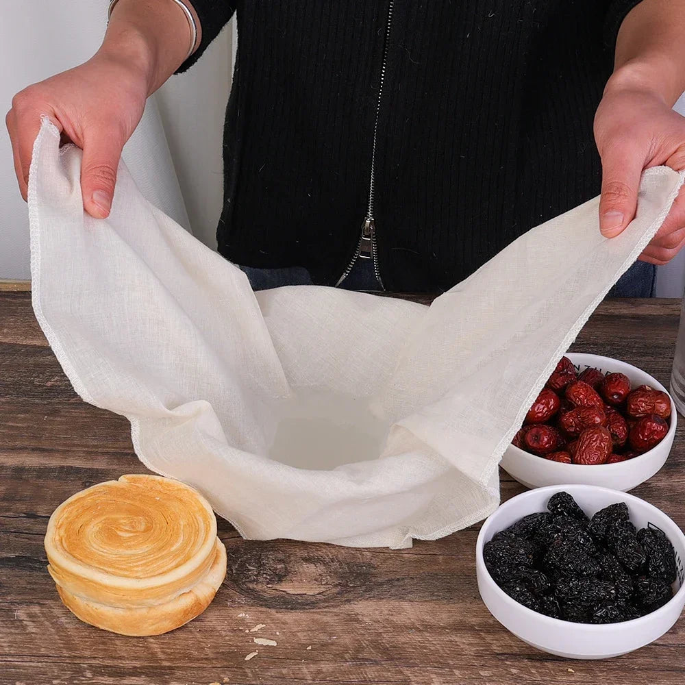 Reusable Cotton and Polyester Filter Cloth for Home Brewing and Food Prep