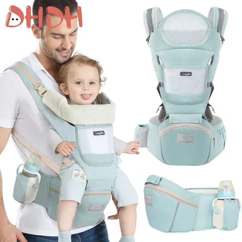 Verstellbarer ergonomischer Babytrage für alle Jahreszeiten aus Polyester und Baumwolle mit Hüftstuhl