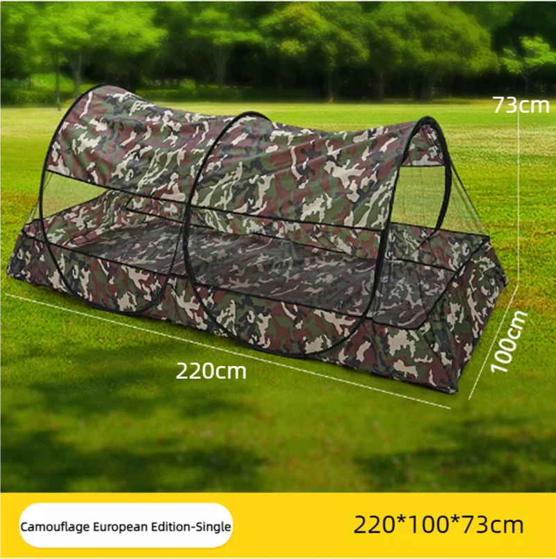 Portable Camouflage Mosquito Net for Camping and Travel - Insecticide Treated, Lightweight &amp; Foldable Shade Single