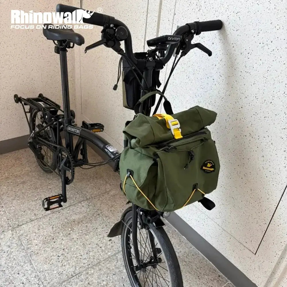 Rhinowalk Bike Handlebar Bag 17L For Brompton Dahon Folding Bike Cycling Backpack Front Quick Release Urban Basket No Adapter by InterCyprus Trading Ltd