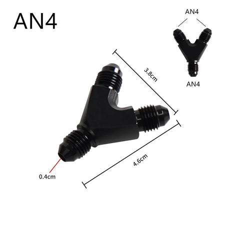High Quality AN4 AN6 AN8 AN10 Y Adapter Block Male Thread Fuel Hose Fitting Adapters Tee Oil Pipe Joint Universal Aluminium by InterCyprus Trading Ltd
