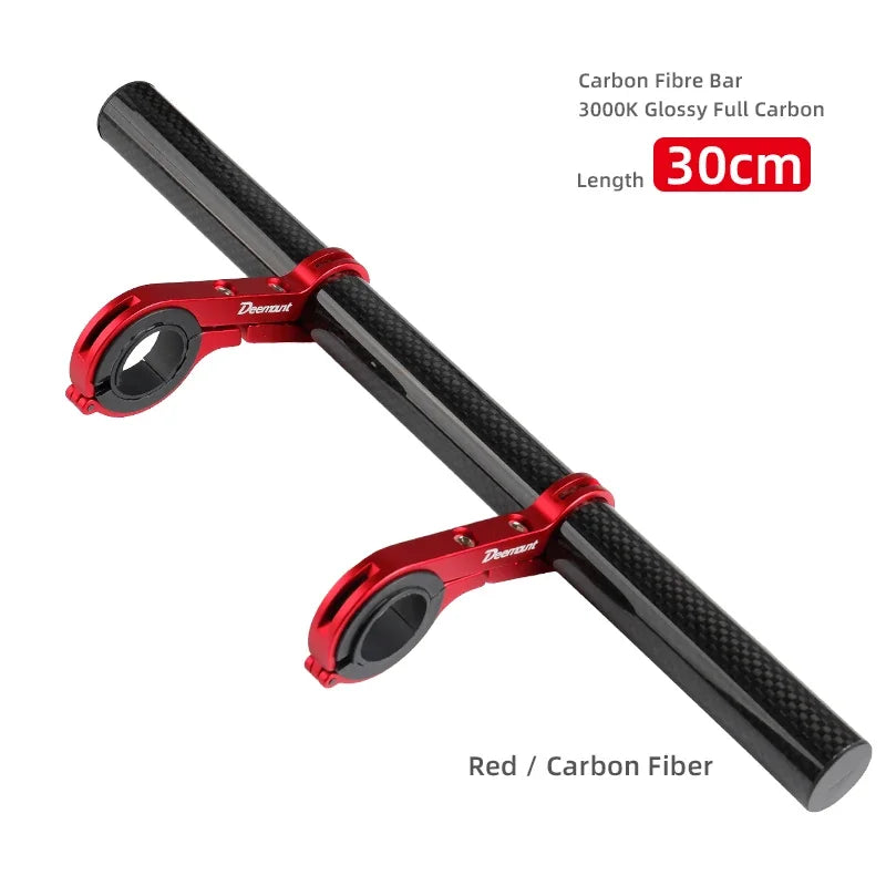Deemount 20CM Bicycle Handlebar Extender &ndash; Durable Alloy Carbon Fiber Support Red and Fiber 30CM / CHINA