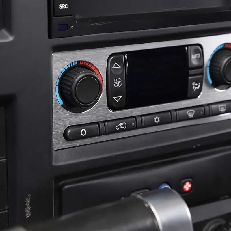 Moldura de Painel Interior em Alumínio Prateado para Hummer H2 2003 2007