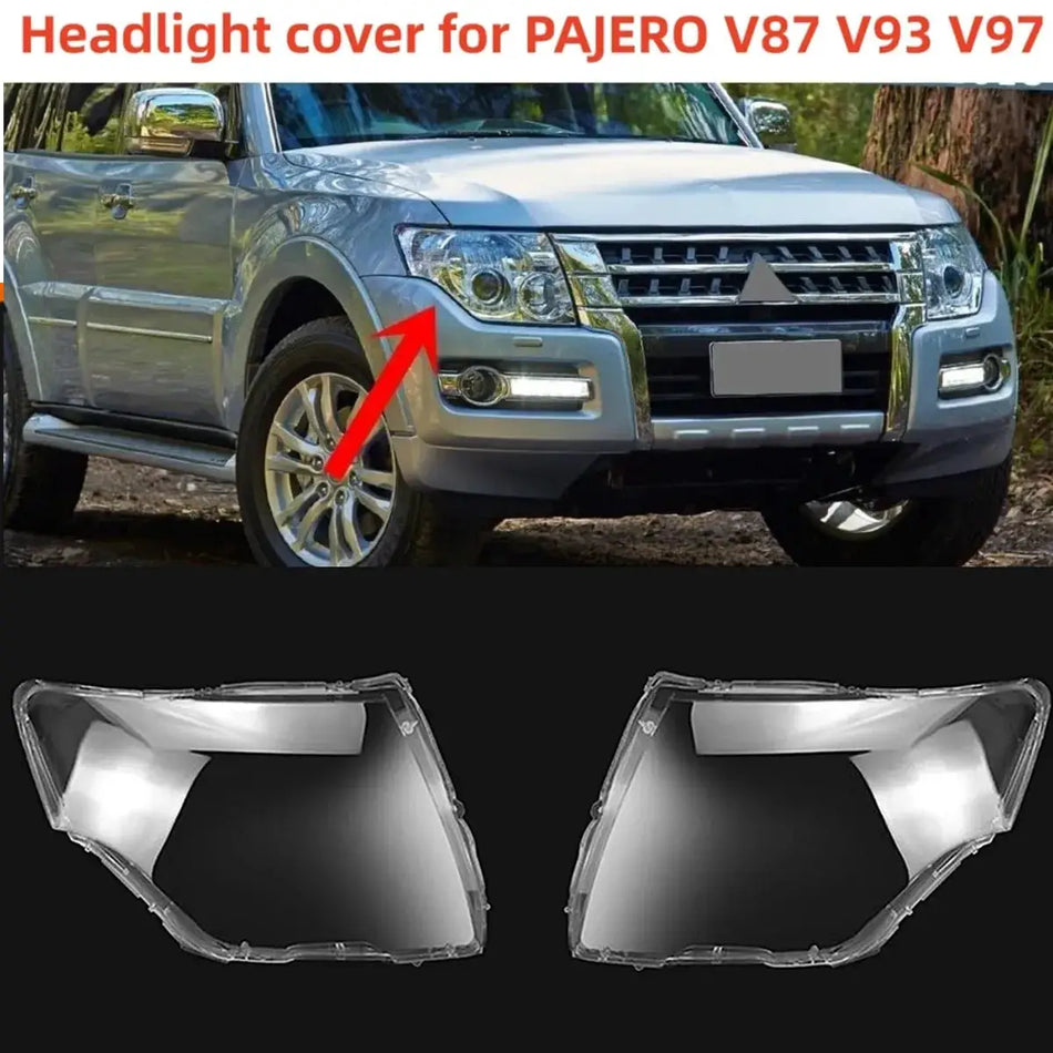 Clear ABS Headlamp Lens Cover for Mitsubishi Pajero V87 V93 V97 by InterCyprus Trading Ltd