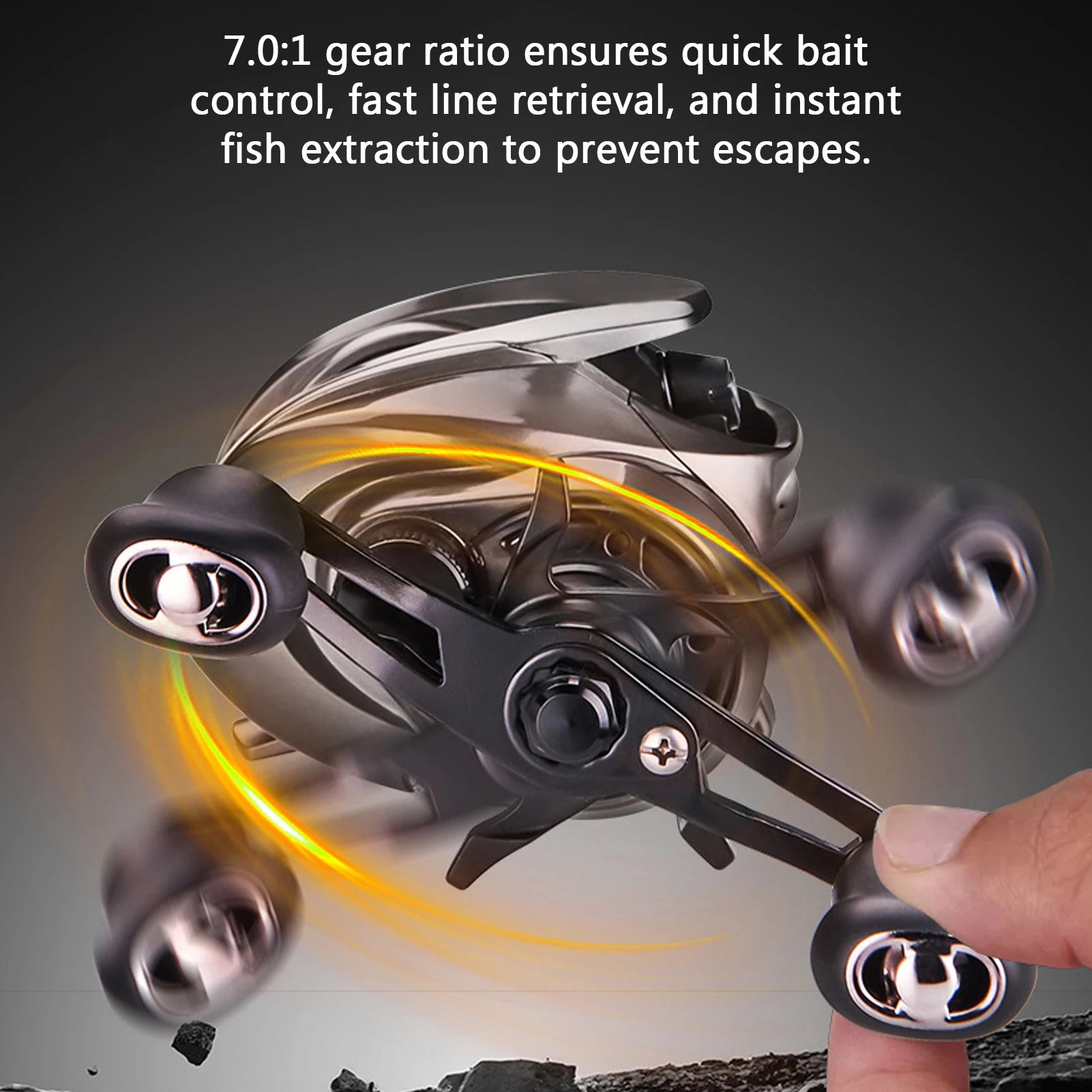 LIXADA 7.0:1 Baitcasting Reel 5 1BB &ndash; 8Kg Drag Ocean Ready