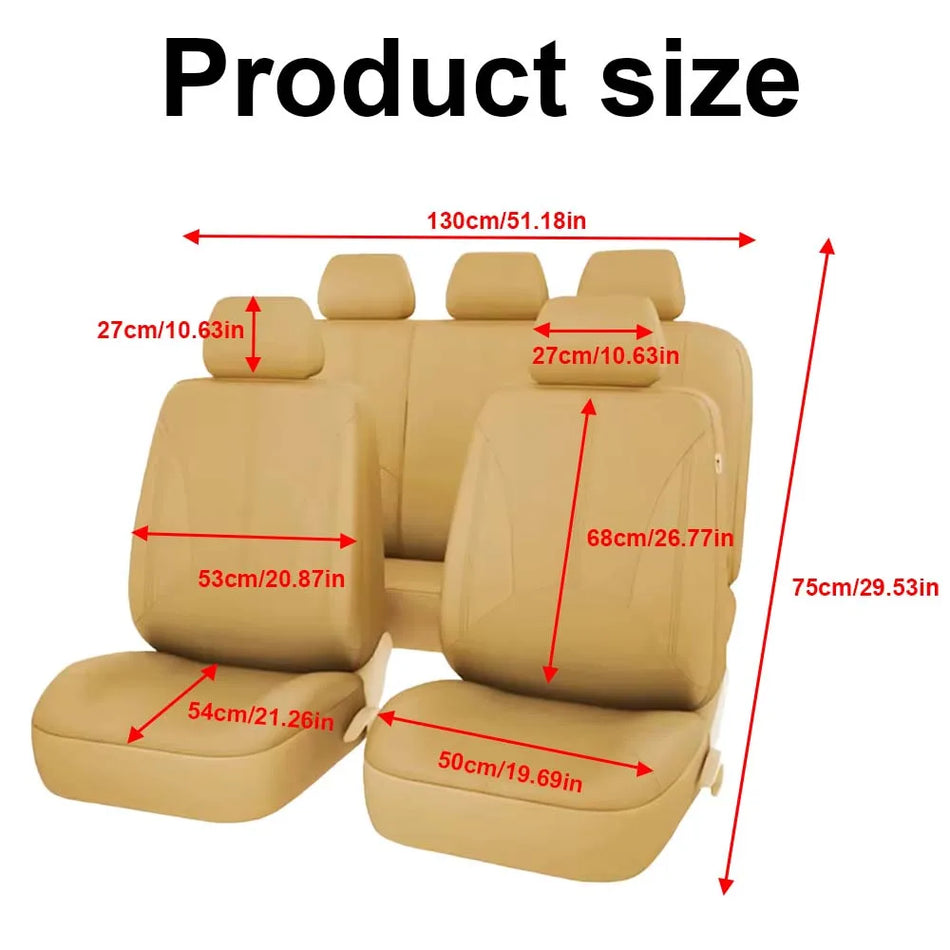 Hulit PU Leather Car Seat Covers Full Set, Universal Four Seasons