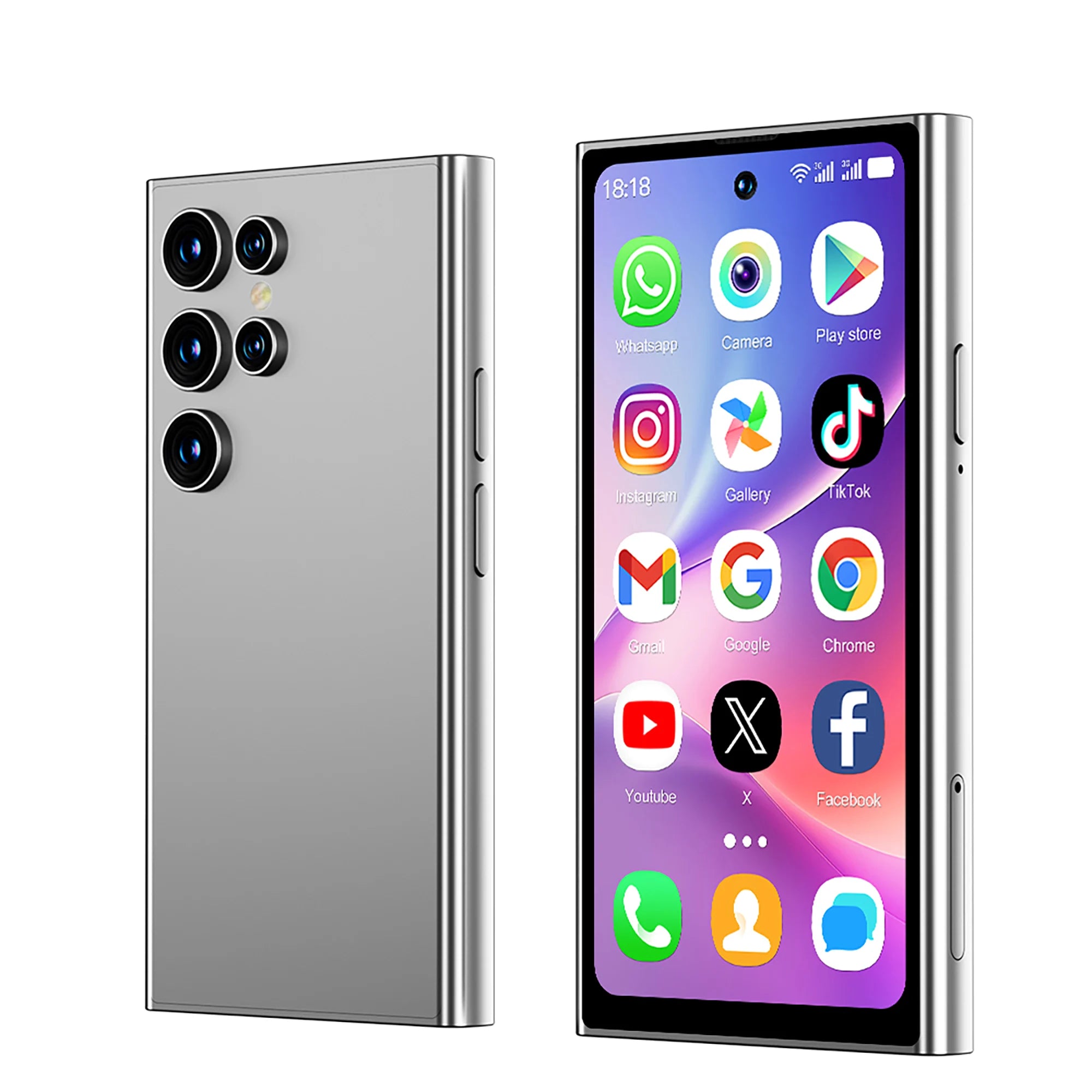 SERVO S27 Mini Android Smartphone &ndash; Fast Face Unlock GRAY / CHINA / 2 G|16g