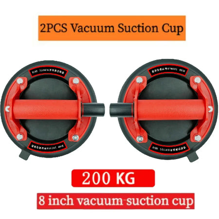 8 Inch Vacuum Suction Cup 200kg &ndash; Heavy Lift For Tile Glass 2PCS