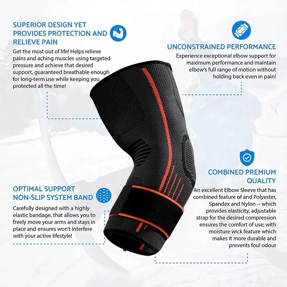Elbow Compression Sleeve Support Brace for Arthritis and Sports