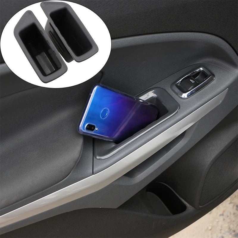 Front Door Storage Box Set for Ford EcoSport, ABS Gray Organizer for 2018 to 2023 Front Doors