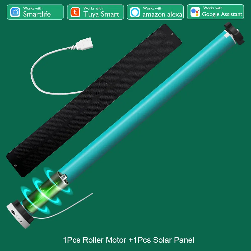 LifeLibero Smart Battery Roller Blinds Motor with WiFi &amp; ZigBee Control 1Motor 1Solar Panel / zigbee