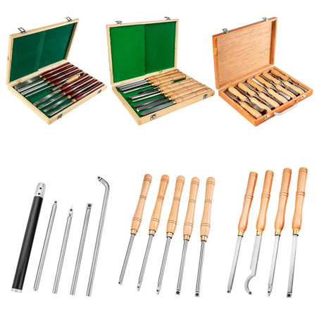 SucceBuy Wood Turning Chisel Set - Durable Brass Ferrules