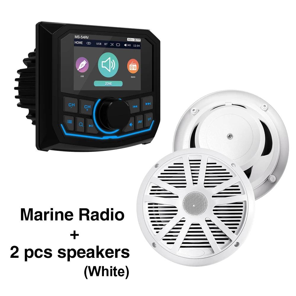 Grandnavi MS-54RV MP5 Stereo - IPX5 Waterproof Bluetooth With 2PCS Speaker BW