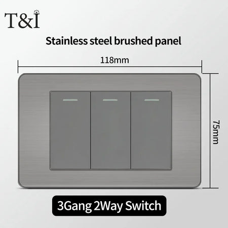 118 Grey Wall Socket USB Type-C Tuya WiFi &ndash; Smart WiFi 3 Gang / Grey