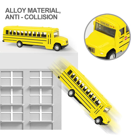 Simulation Alloy Pull Back School Bus &ndash; Interactive Educational Toy