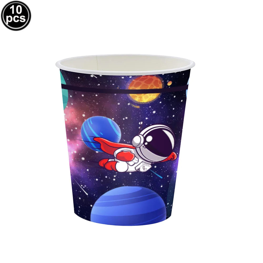 Galaxy Space Balloons Set - 32-Inch Number, Rocket &amp; Astronaut for Boys' Parties