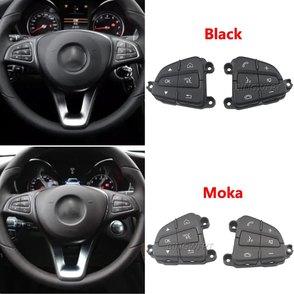 1pair Black/Moka Color Steering Wheel Control Switch Buttons For BENZ C GLC Class W205 W253 A0999050200 A0999050300 by InterCyprus Trading Ltd