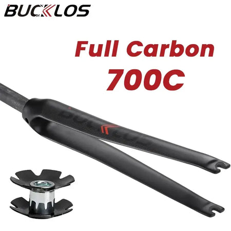 BUCKLOS 700C Road Bike Fork Carbon Fiber Bicycle Fork 28.6 Straight Tube Front Forks Ultralight 700C Fork Fit Quick Release by InterCyprus Trading Ltd