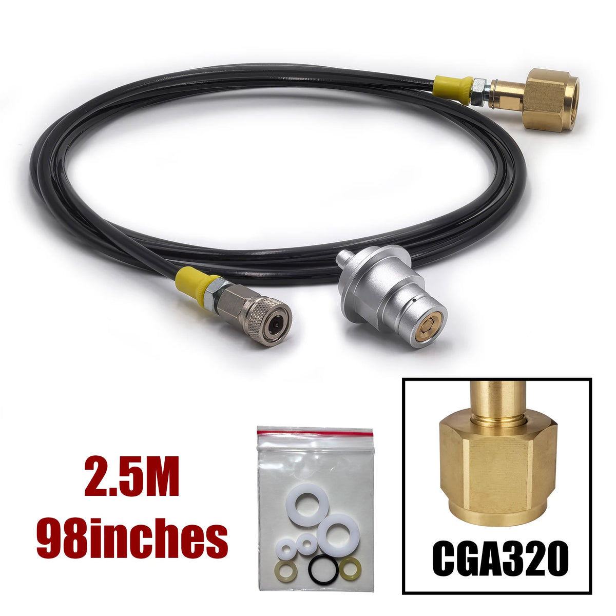 Terra DUO Art To CO2 Tank Adapter &ndash; Quick Disconnect CGA320 98inches