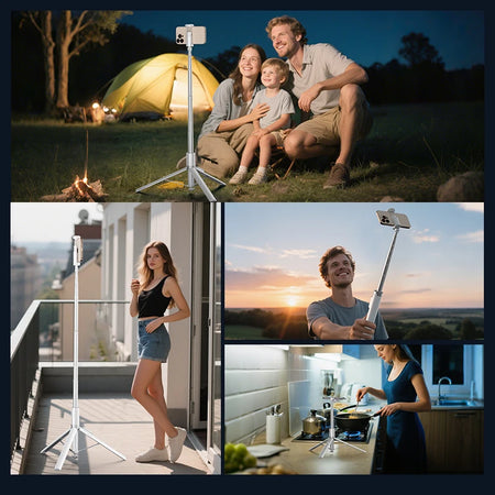 CrownQu X96 &ndash; Lightweight Telescopic Selfie Stick with Bluetooth Remote