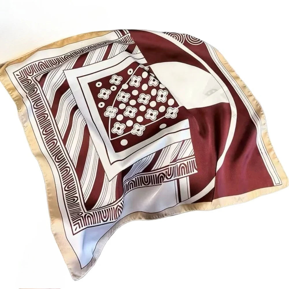 68cm Chain Printed Scarf &ndash; Stylish Versatility for All Seasons WHITE