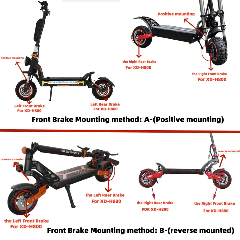 XOD Waterproof Electric Bicycle Scooter Brakes XD-H800 / XD-H880