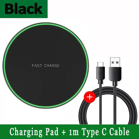 Opansten Wireless Charger Pad Stand &ndash; Ultra Fast Charging Style 2 Black Cable