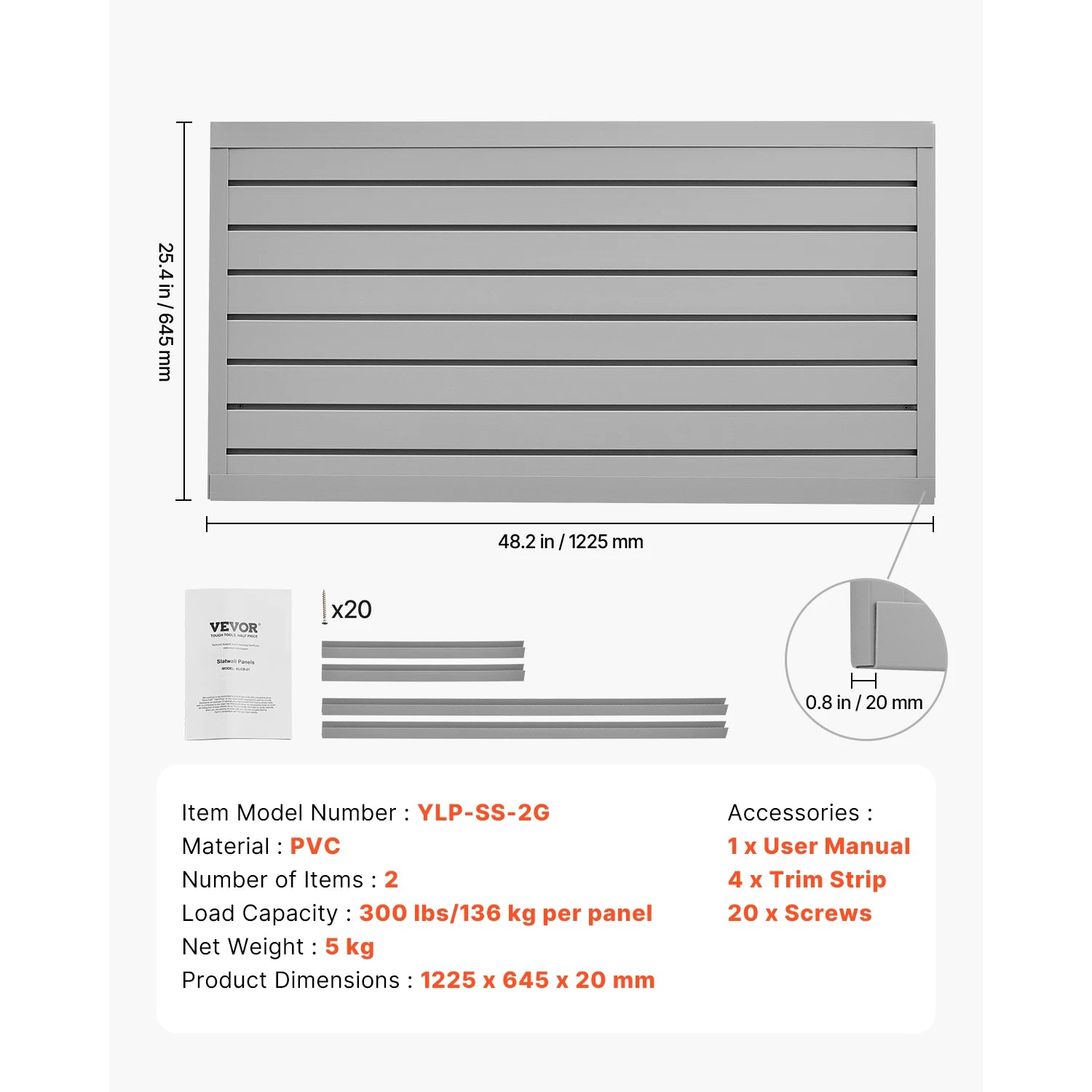 VEVOR Slat Wall Panels &ndash; Easy Install For Garage Storage