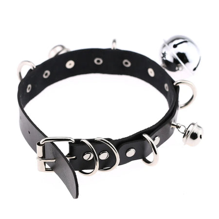 Punk Spike Rivet Leather Choker with Pentagram Pendant for Women