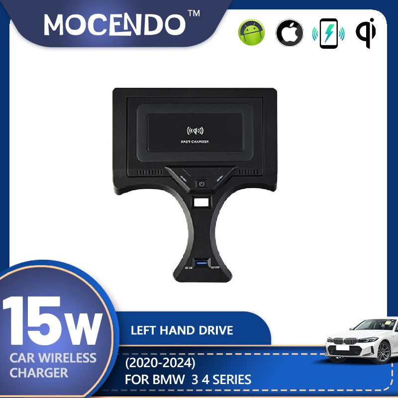 Chargeur sans fil 15W Qi pour BMW G20 G21 G22 G28 séries 3 4